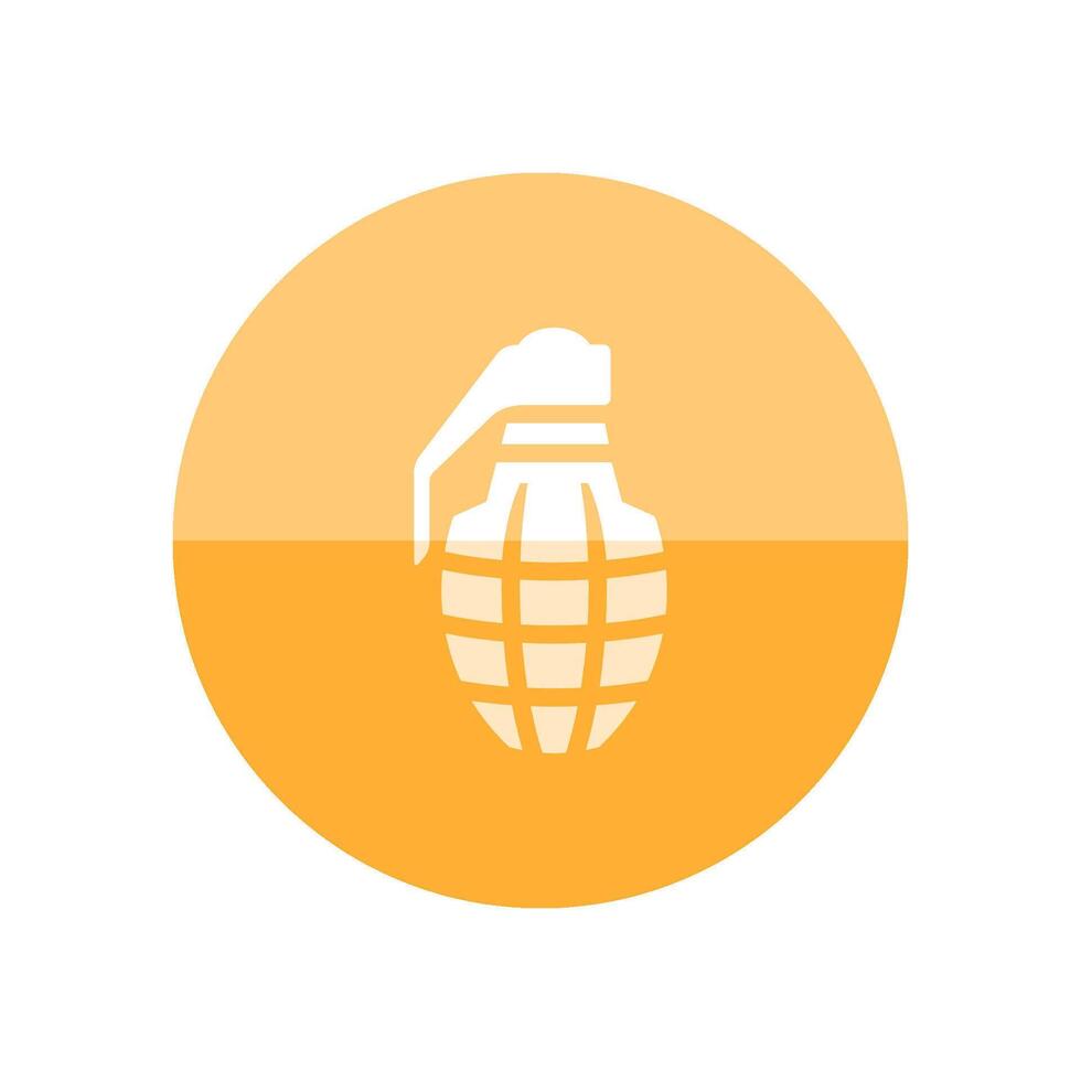 Grenade icon in flat color circle style. Military army explosive fragmented attack throw vector