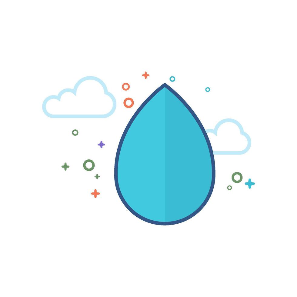 Water drop icon flat color style vector illustration