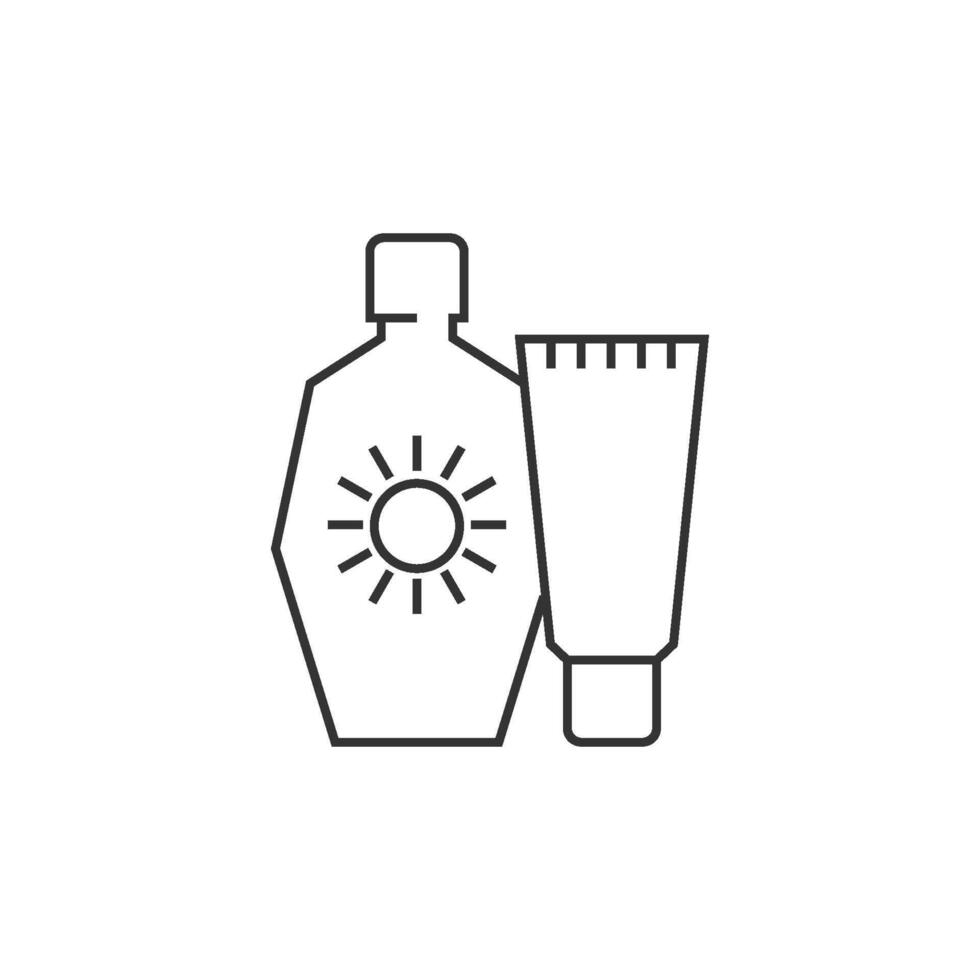 Lotion tube icon in thin outline style vector