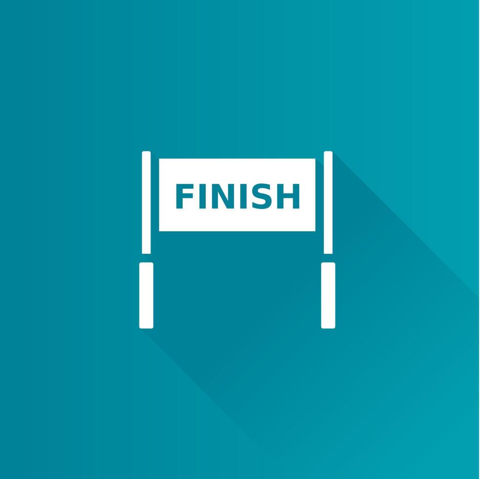 Finish line flat color icon long shadow vector illustration