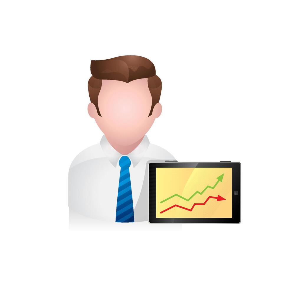 Businessman avatar icon in colors. vector