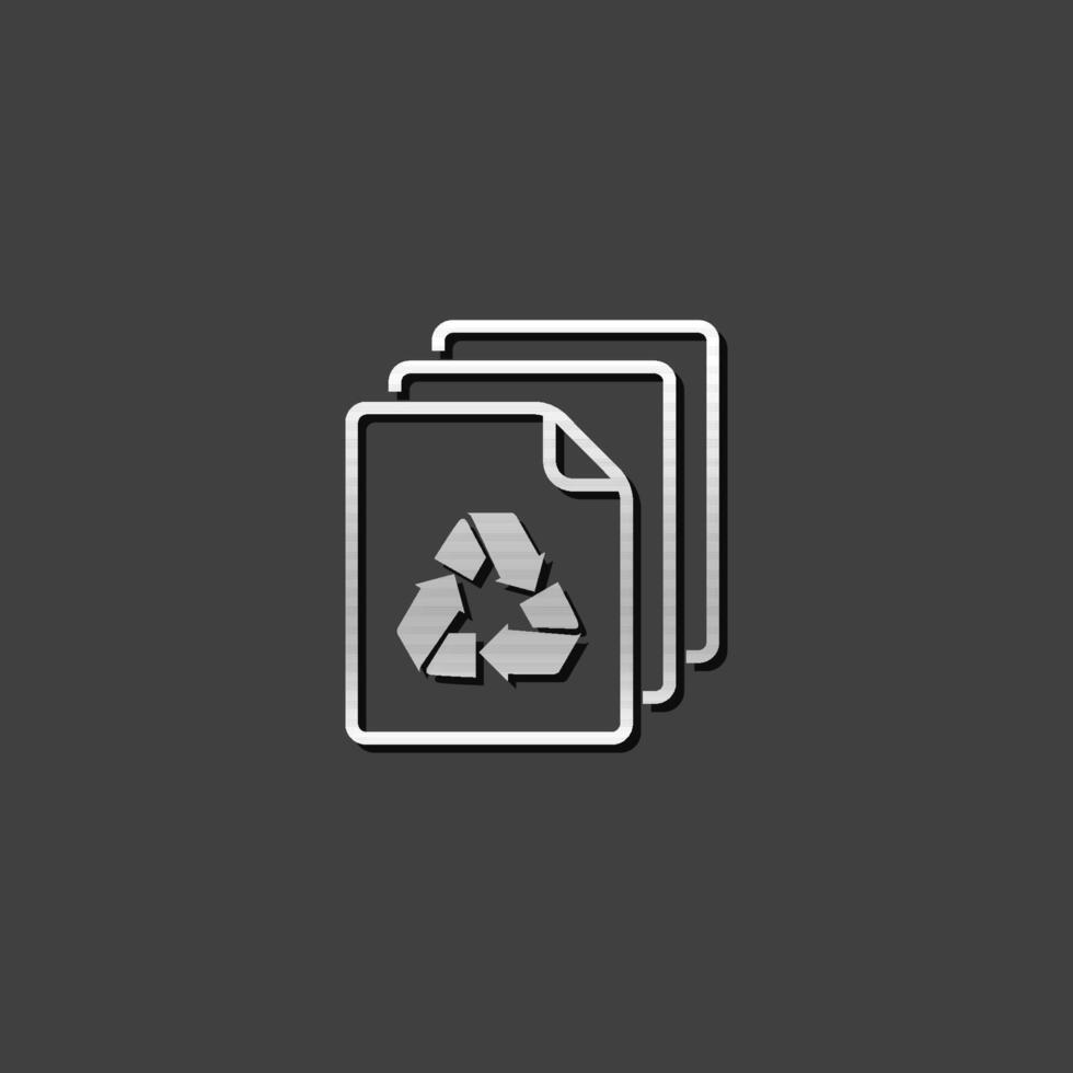 Recycle symbol icon in metallic grey color style. Environment go green vector