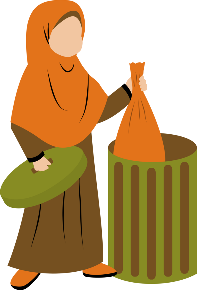 Illustration of muslim Woman daily activity png