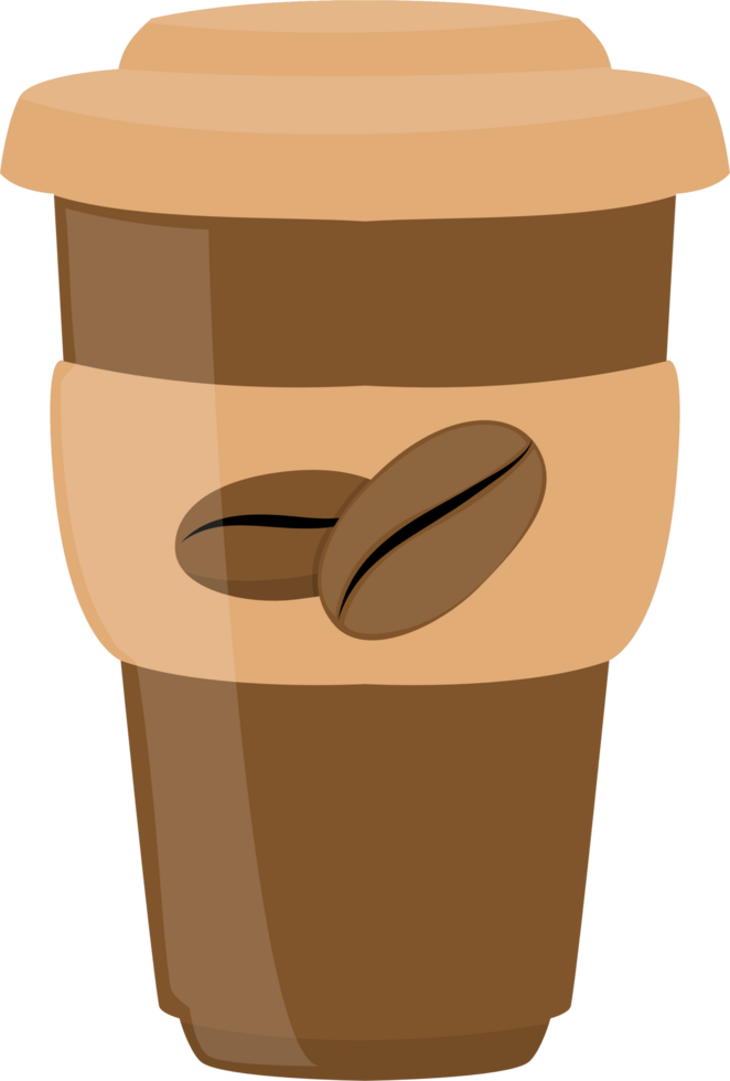 Cartoon of coffee takeaway png