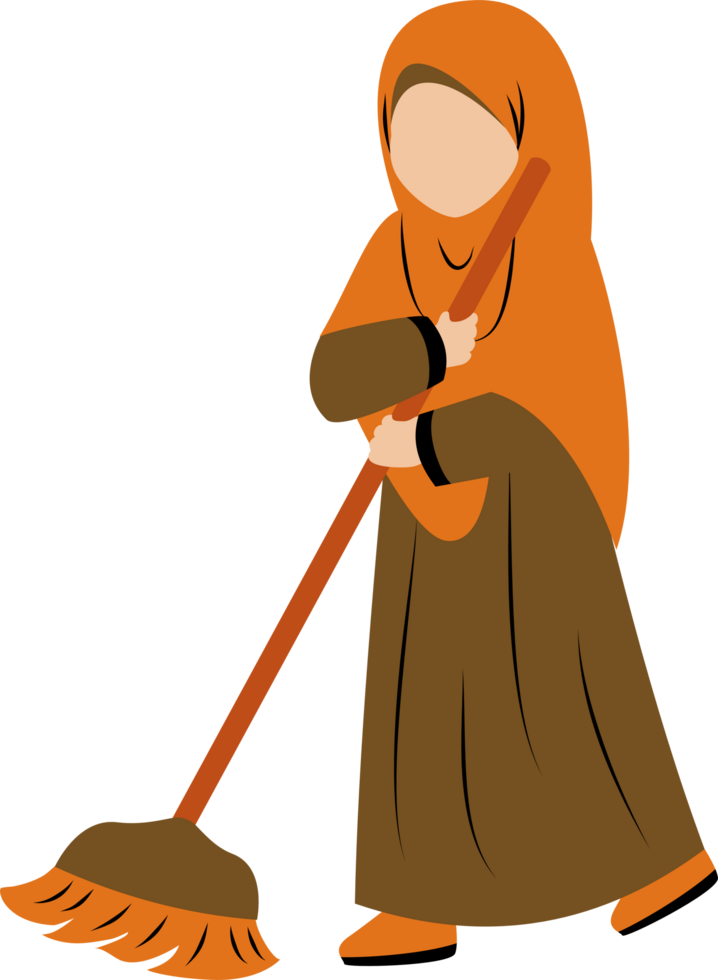 Illustration of muslim Woman daily activity png