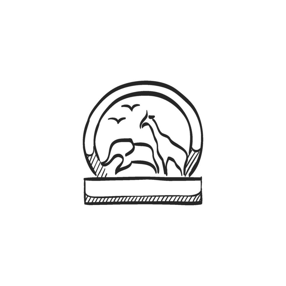 Hand drawn sketch icon zoo gate vector