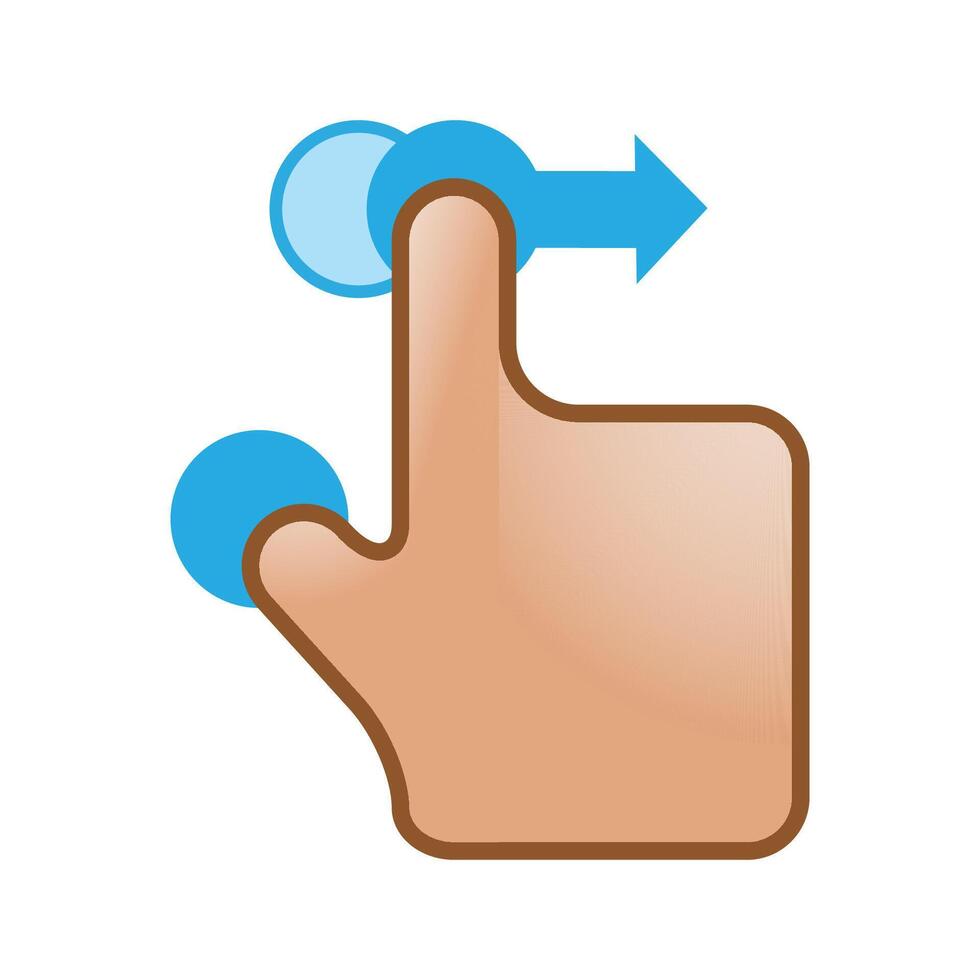 Finger gesture icon in color. Gadget touch pad smart phone laptop vector