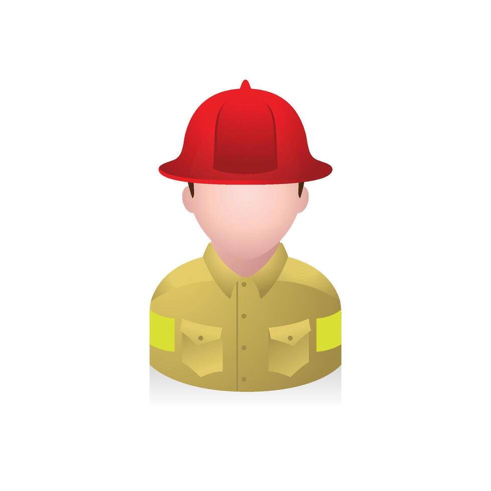 Fireman avatar icon in colors. vector