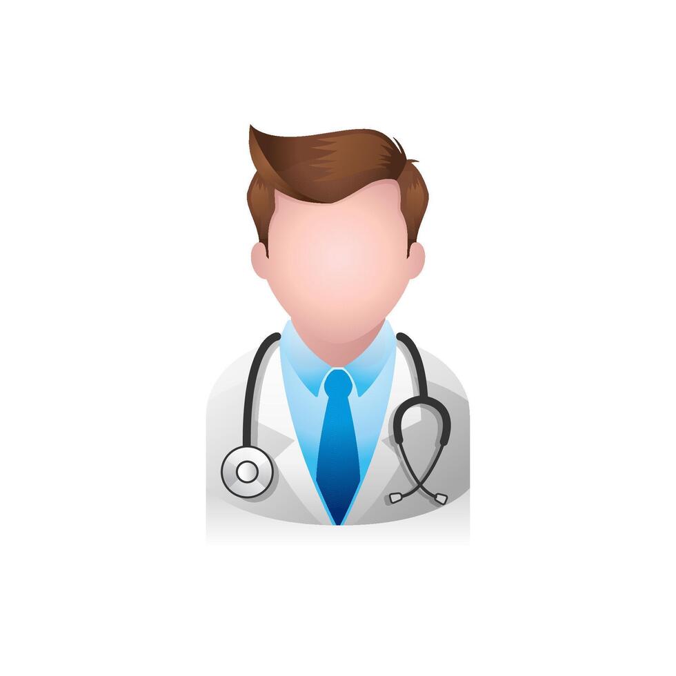 médico avatar icono en colores. vector