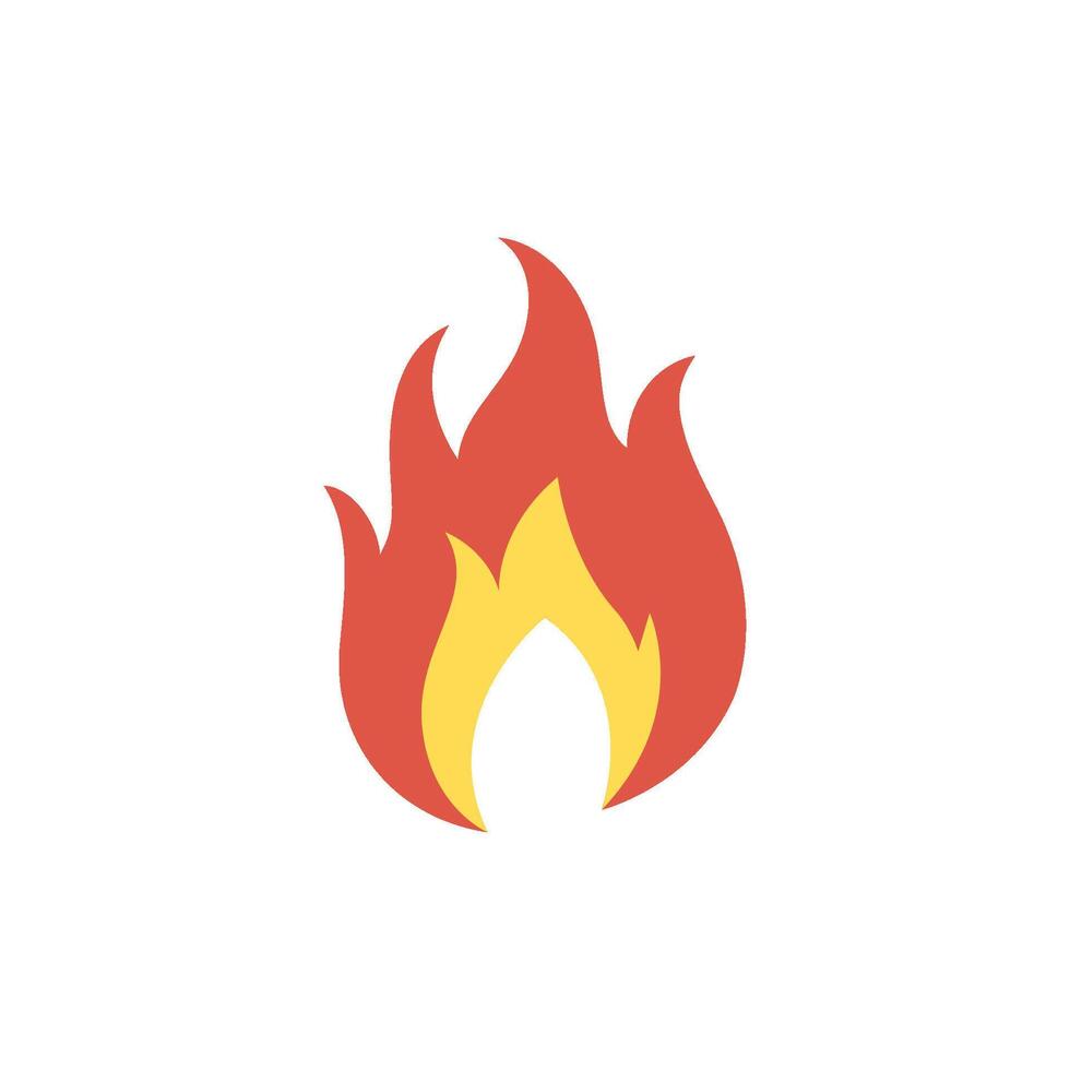 Fire icon in flat color style. Flame hot item business vector