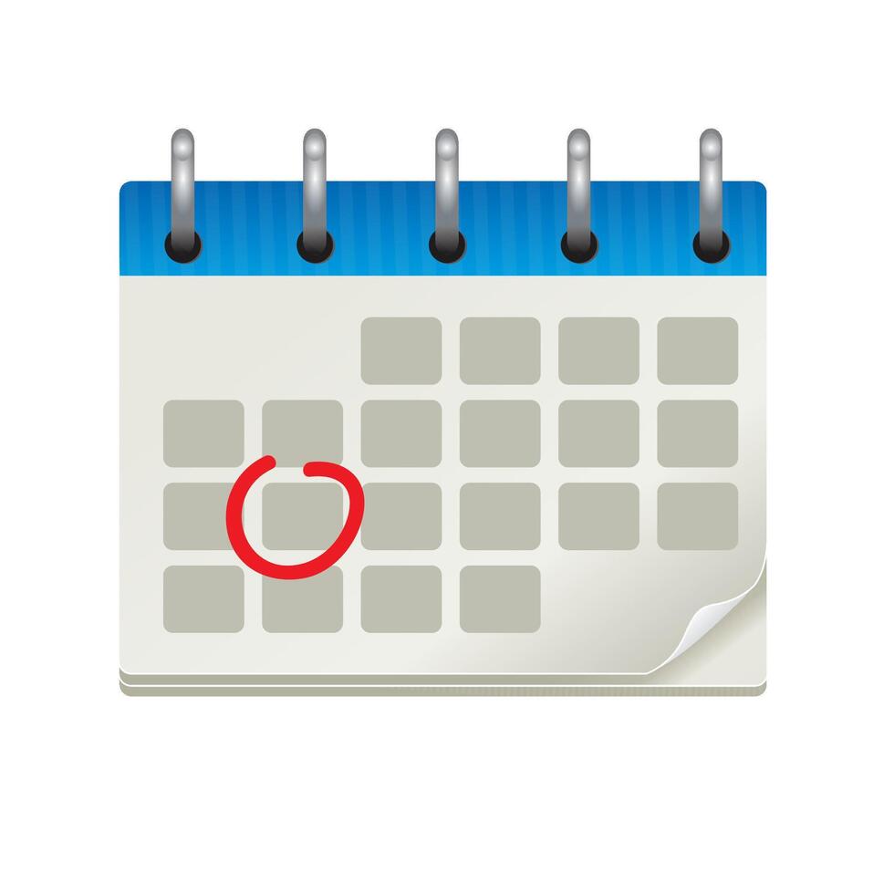 Calendar icon in color. Events organizer reminder vector