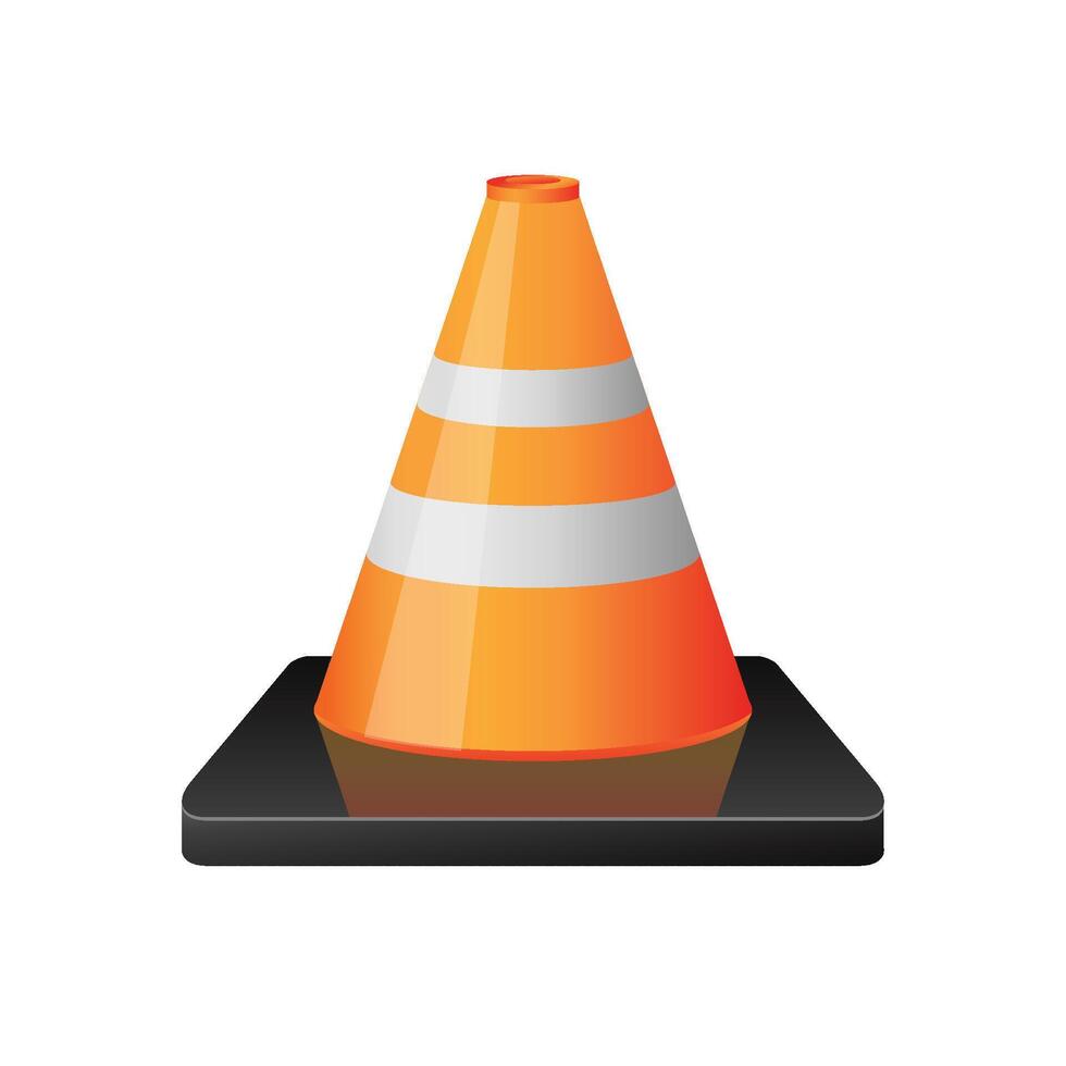 Road sign cone icon in color. Danger forbidden transportation vector