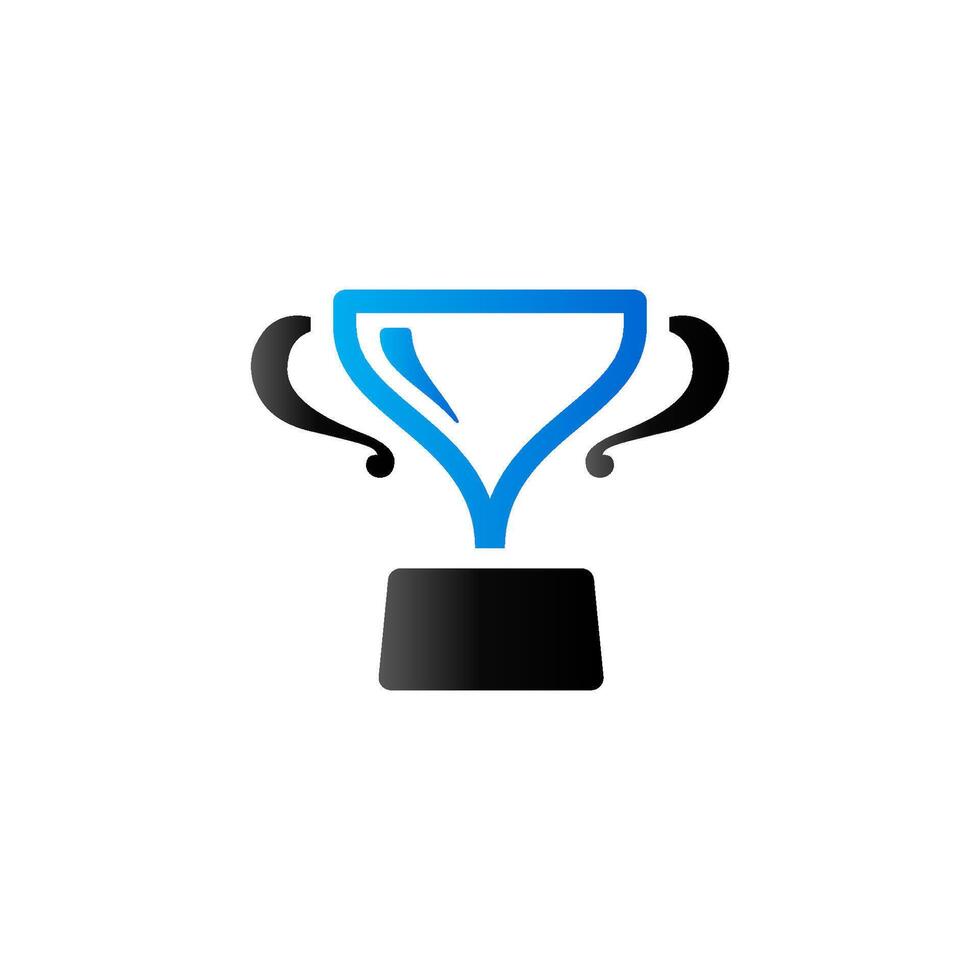 Trophy icon in duo tone color. Winner champion prize vector