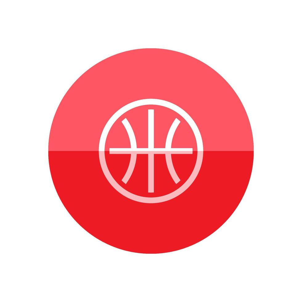 Basket ball icon in flat color circle style. Sport team activity healthy college playing games vector