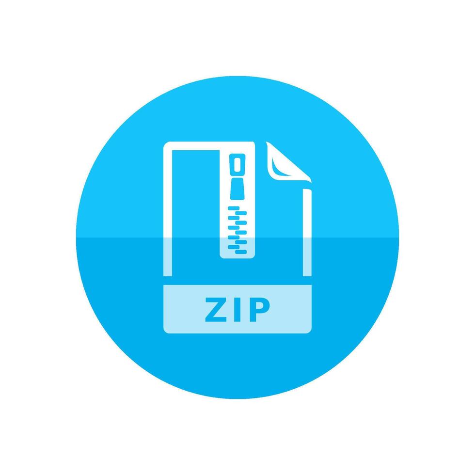 zip file format color circle icon vector