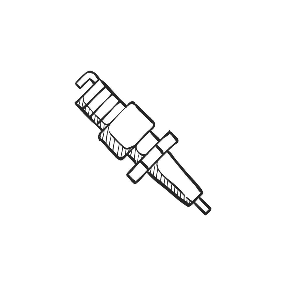 Hand drawn sketch icon spark plug vector