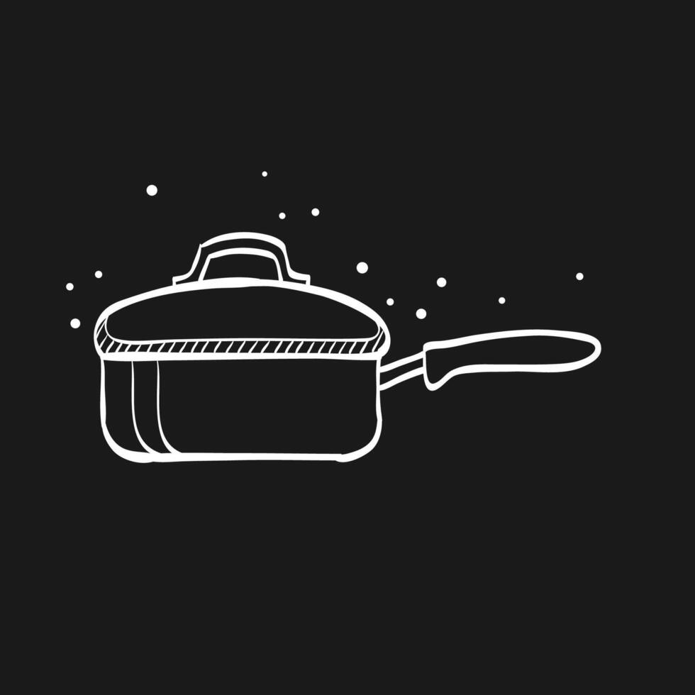 Cooking pan doodle sketch illustration vector