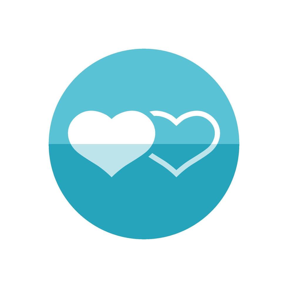 Heart shape icon in flat color circle style. Couple wedding valentine engagement. vector