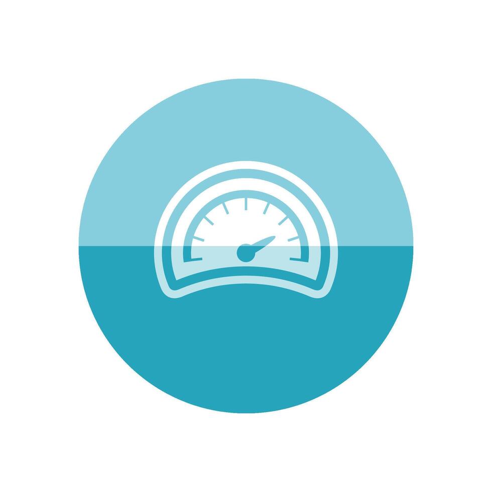 Dashboard icon in flat color circle style. Control panel, odometer, speedometer vector