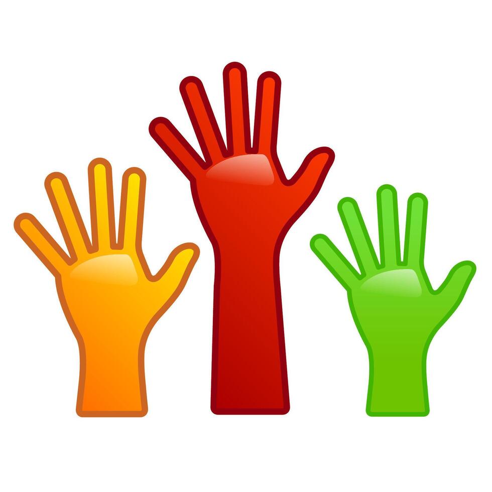 Hands icon in color. Family care kids parents vector