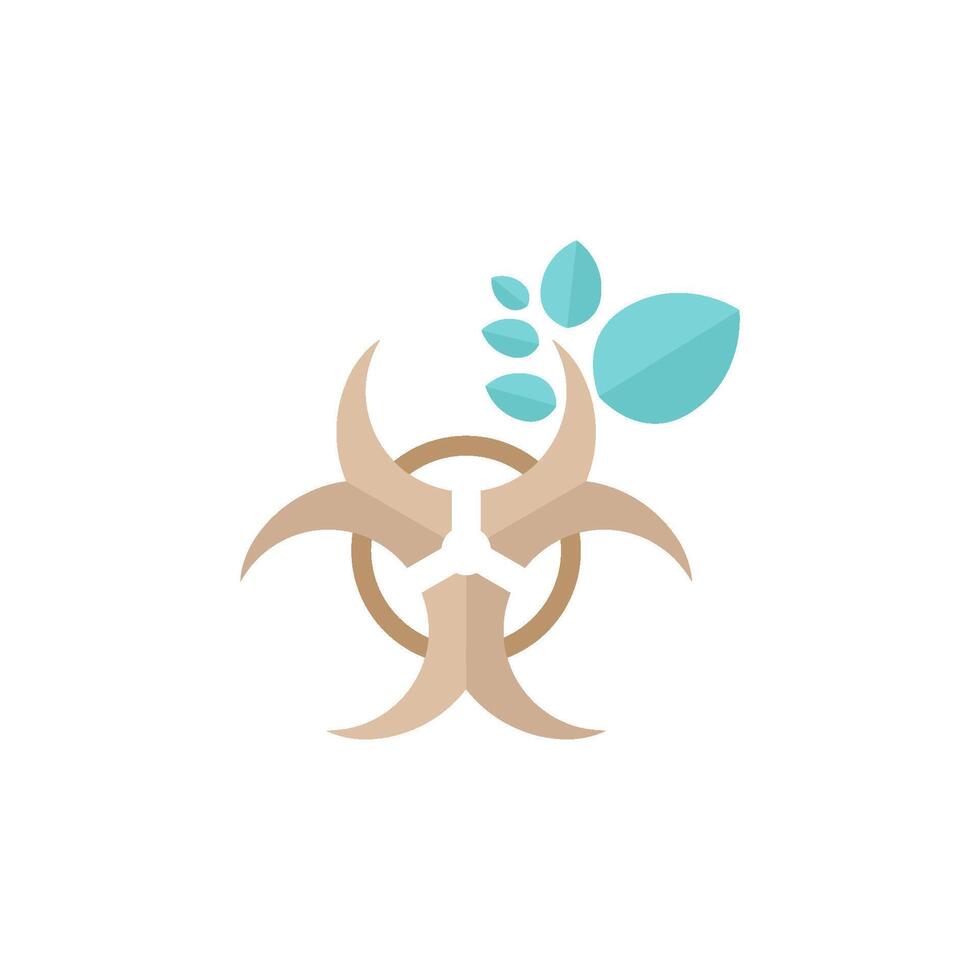 Biohazard leaves icon in flat color style. Science technology biology environment friendly vector