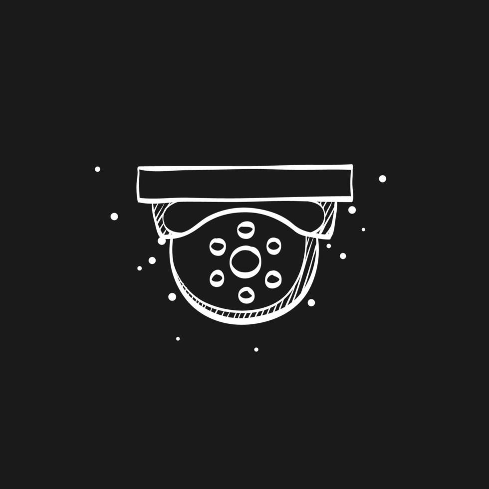 Surveillance camera doodle sketch illustration vector