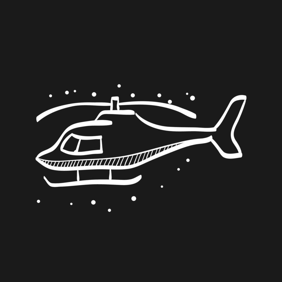 Helicopter doodle sketch illustration vector