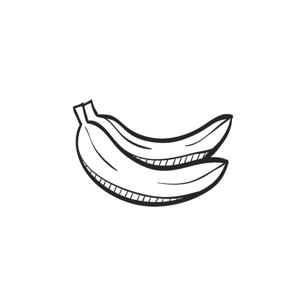 Hand drawn sketch banana characters drawing vector illustration