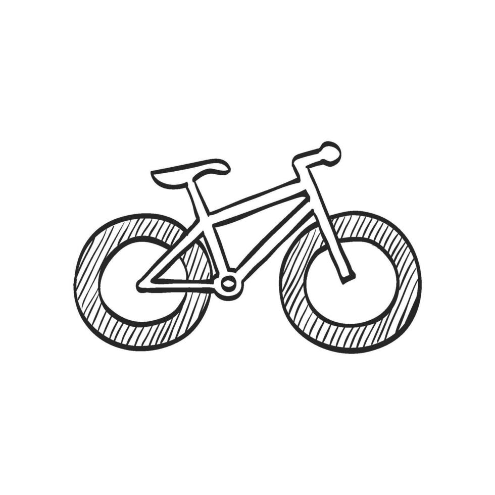 mano dibujado bosquejo icono grasa neumático bicicleta vector