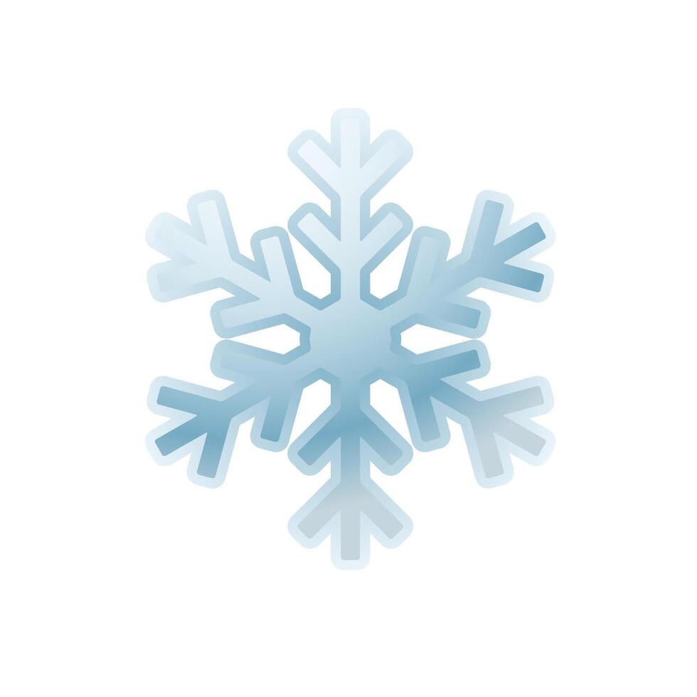 Snowflake icon in color. Nature winter December vector