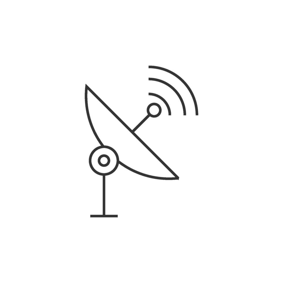 Satellite receiver icon in thin outline style vector