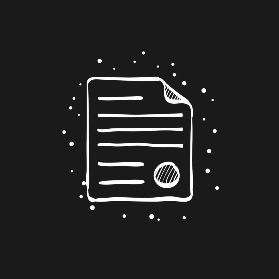 Contract document doodle sketch illustration vector
