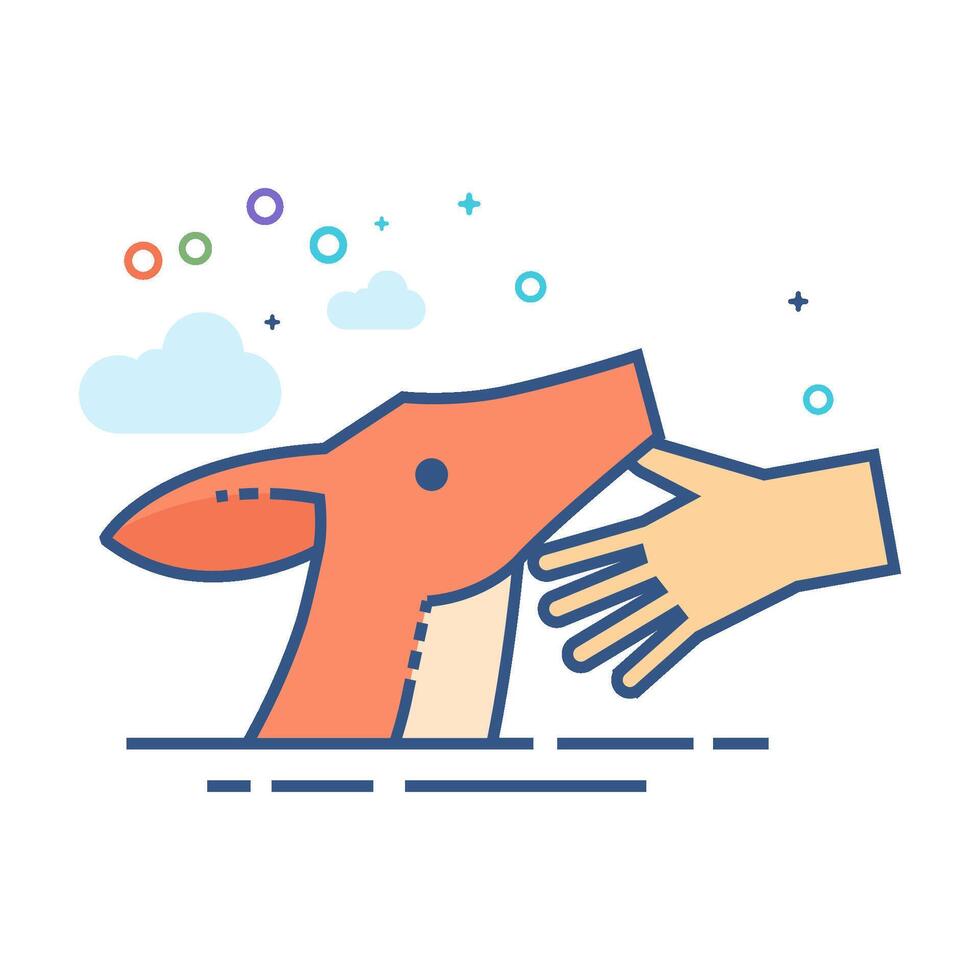 Animal care icon flat color style vector illustration
