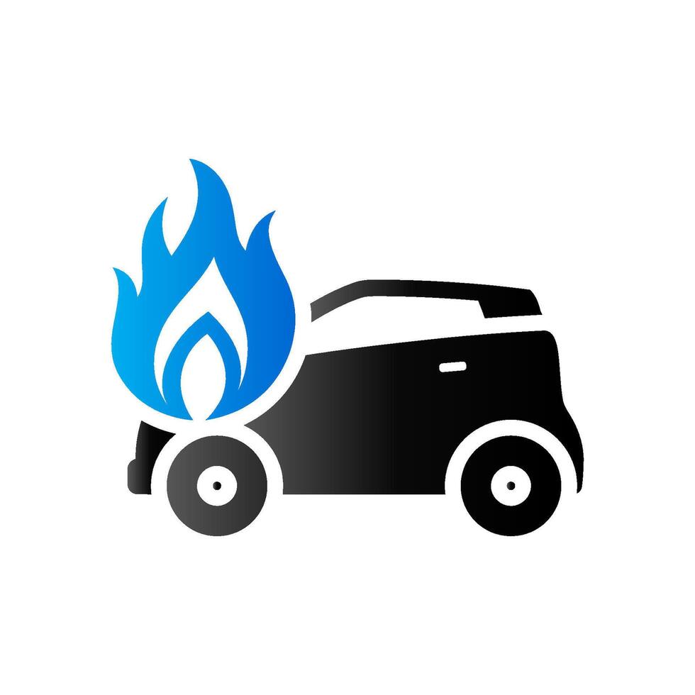 Car on fire icon in duo tone color. Automotive accident accident vector