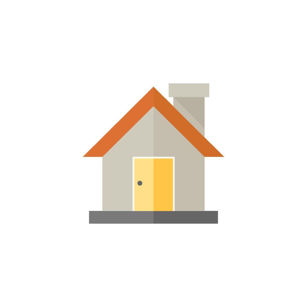 Winter house icon in flat color style. Snow December Christmas vector