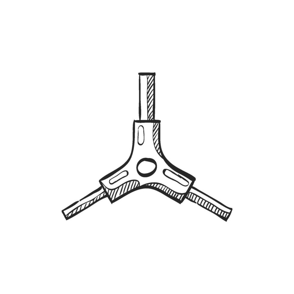 Hand drawn sketch icon allen key vector