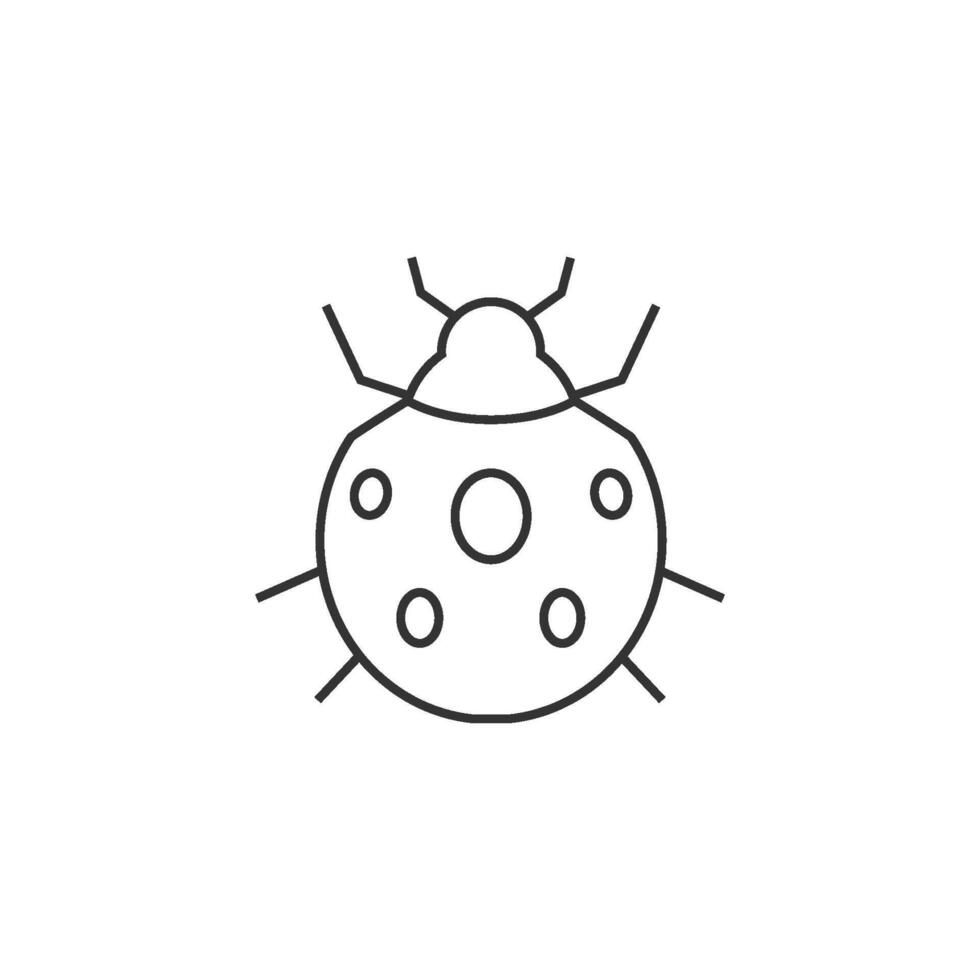 Bug icon in thin outline style vector