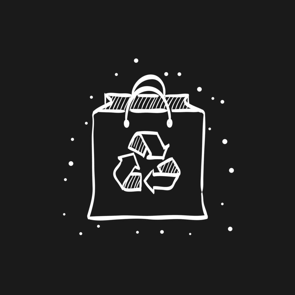 Recycle symbol doodle sketch illustration vector