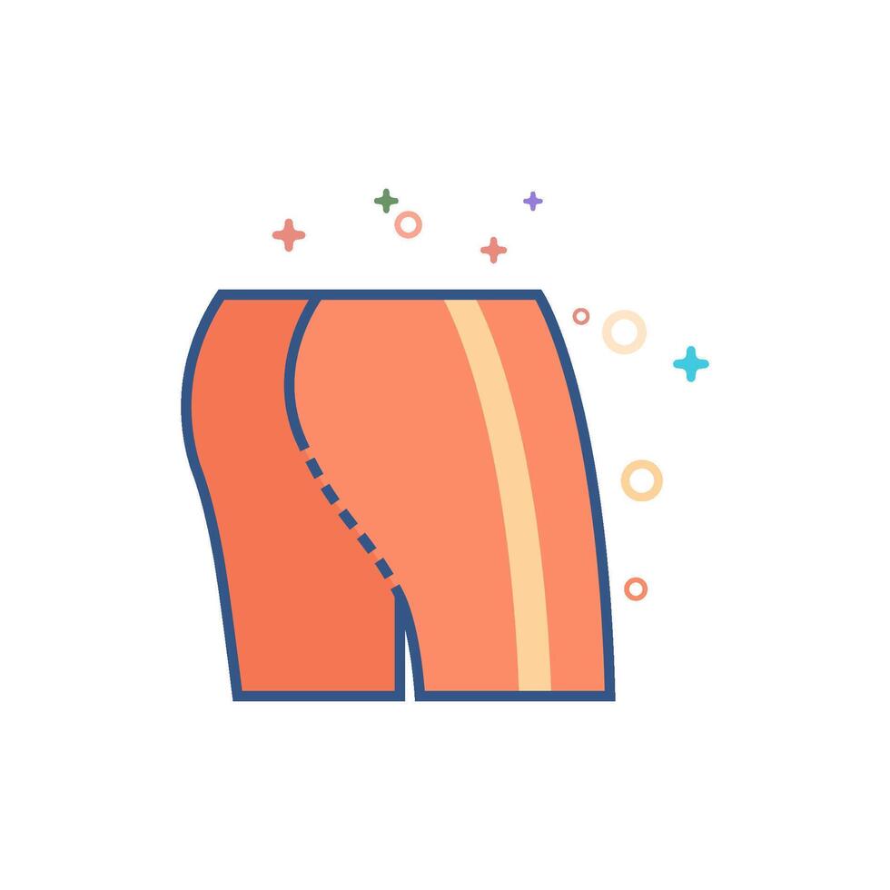 Cycling pants icon flat color style vector illustration