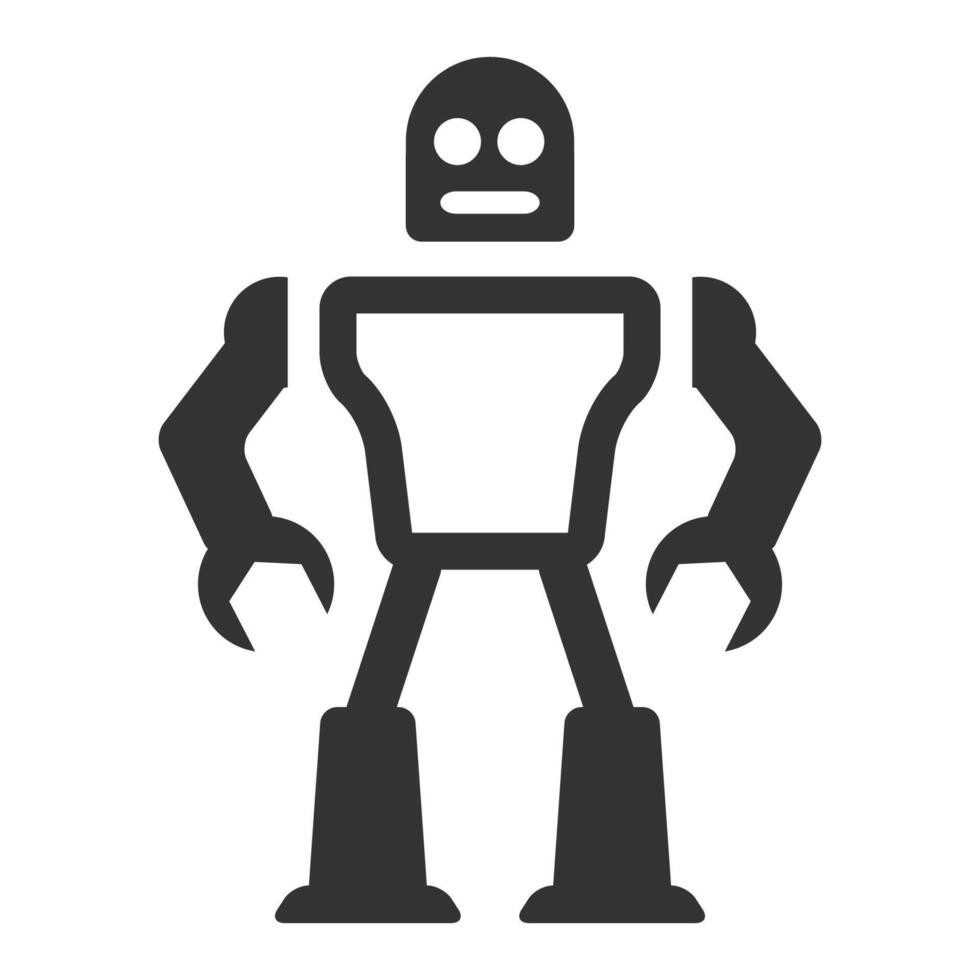 Black and white icon toy robot vector