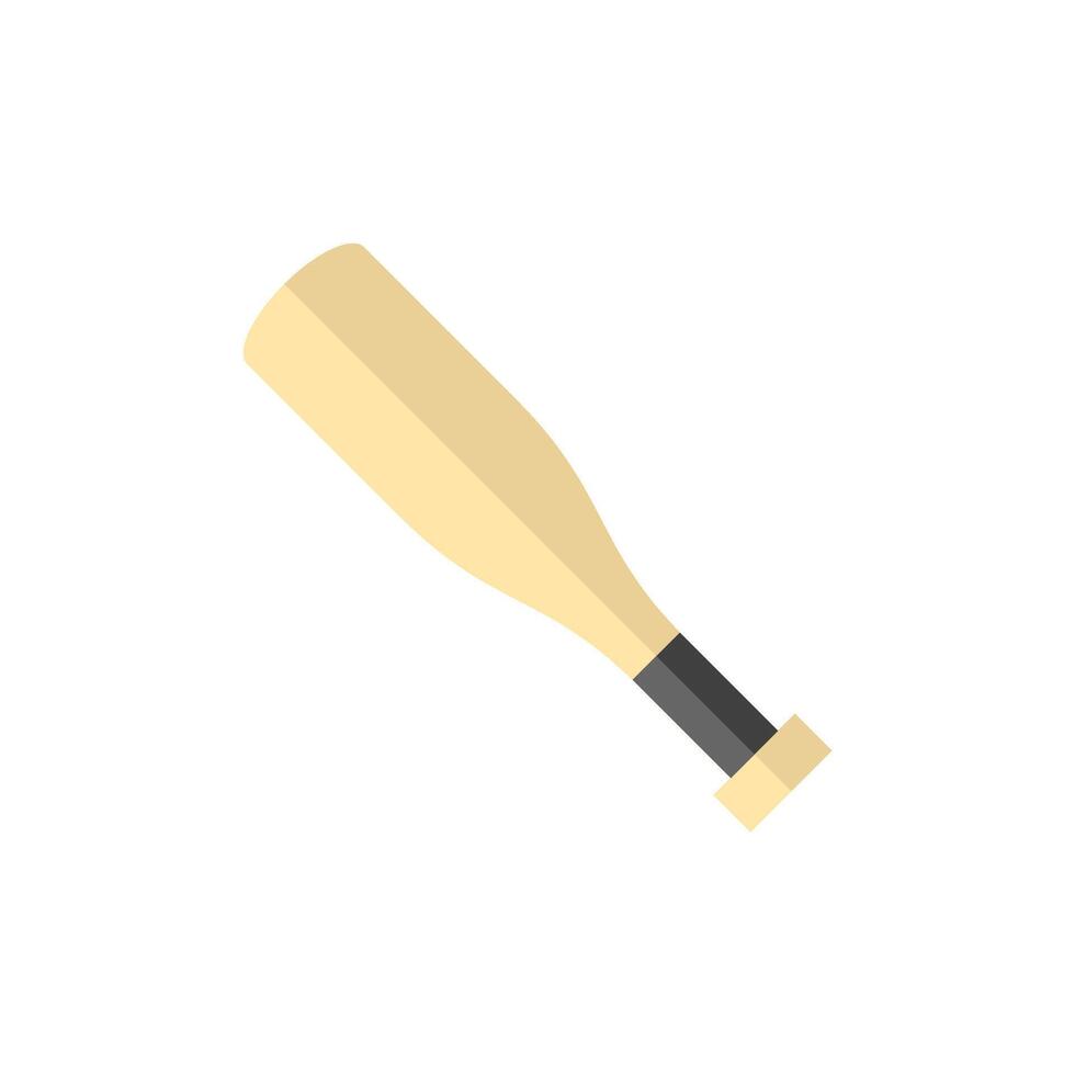 Baseball bat icon in flat color style. Sport team playing leisure swing baseball American vector