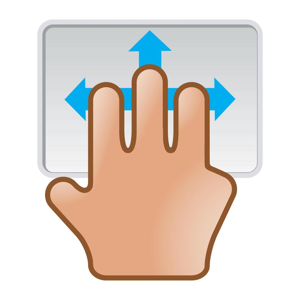 Finger gesture icon in color. Gadget touch pad smart phone laptop vector