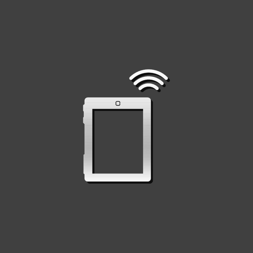 Tablet icon in metallic grey color style.Buy now shopping sale vector