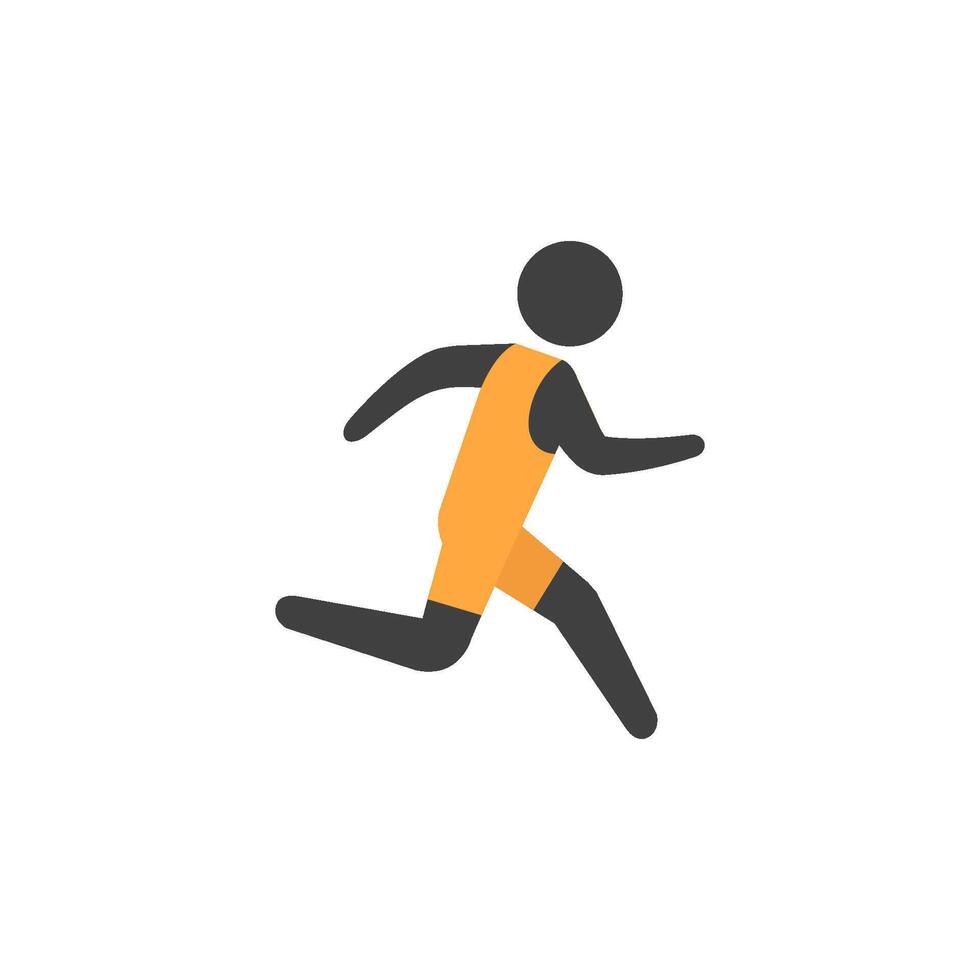 Running athlete icon in flat color style. Marathon triathlon competition sport vector