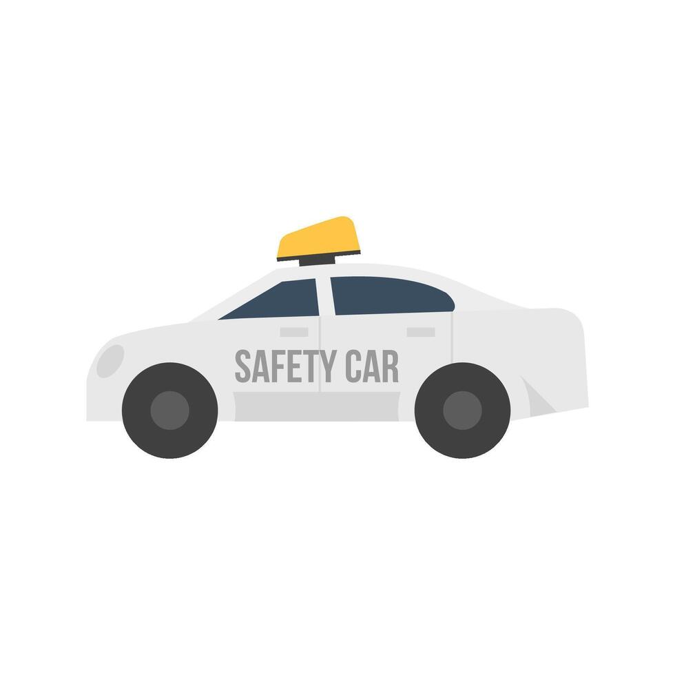 Safety car icon in flat color style. Race rally control competition siren vector