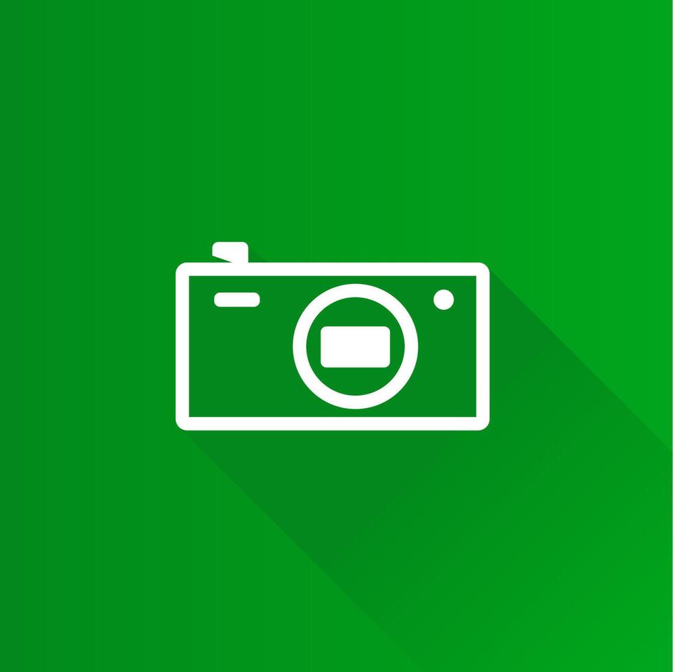 Camera flat color icon long shadow vector illustration