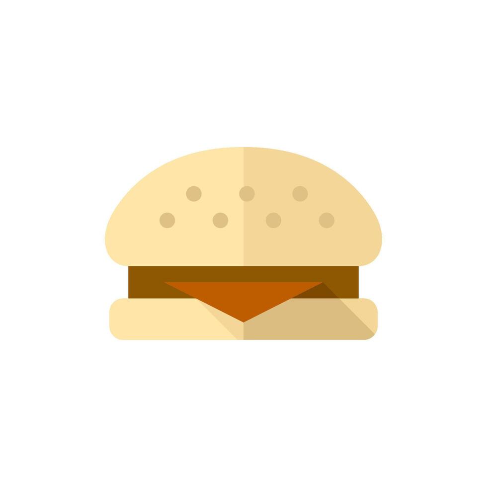Burger icon in flat color style. Fast food junk American carbohydrate eating vector