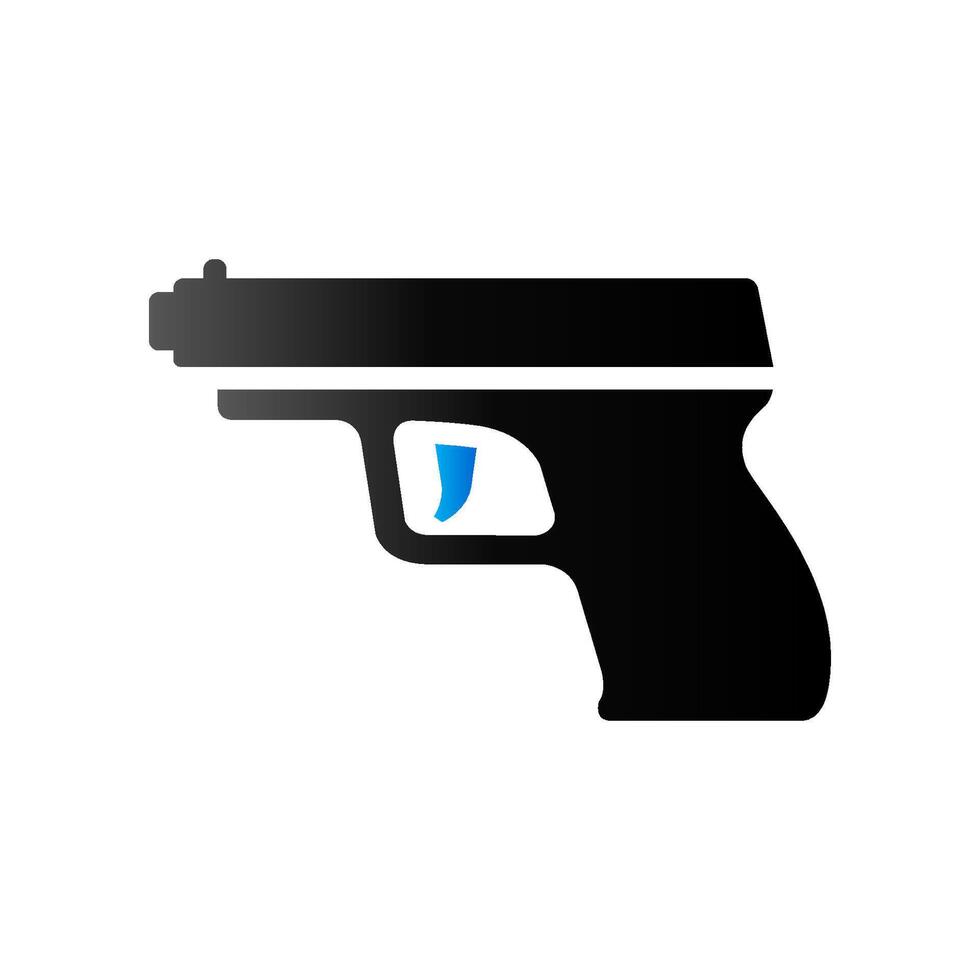 Arm gun icon in duo tone color. Automatic pistol weapon vector