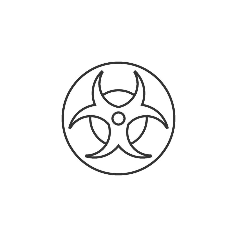Biohazard symbol icon in thin outline style vector
