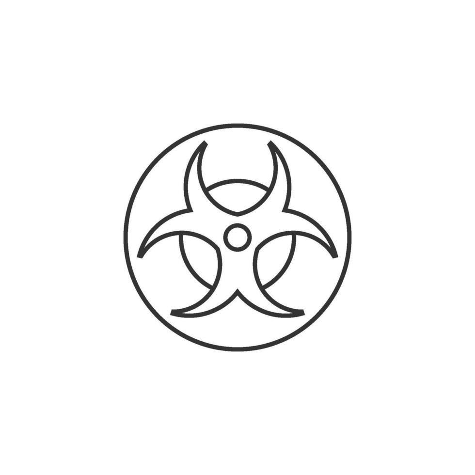 Biohazard symbol icon in thin outline style vector